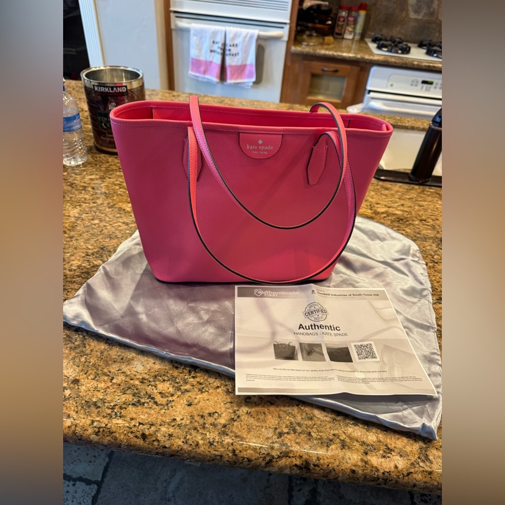 Kate Spade Lori Pink Watermelon Large Textured Tote NWT $329 Retail